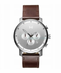 zegarek meski mvmt silver brown leather chrono